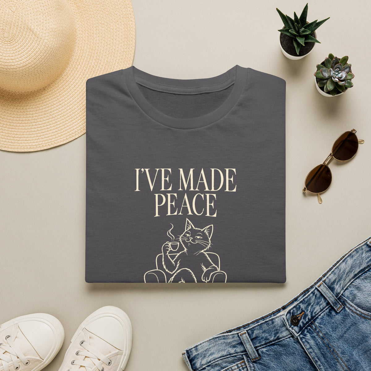 “I’ve Made Peace With Your Disappointment” Graphic Cat Tee