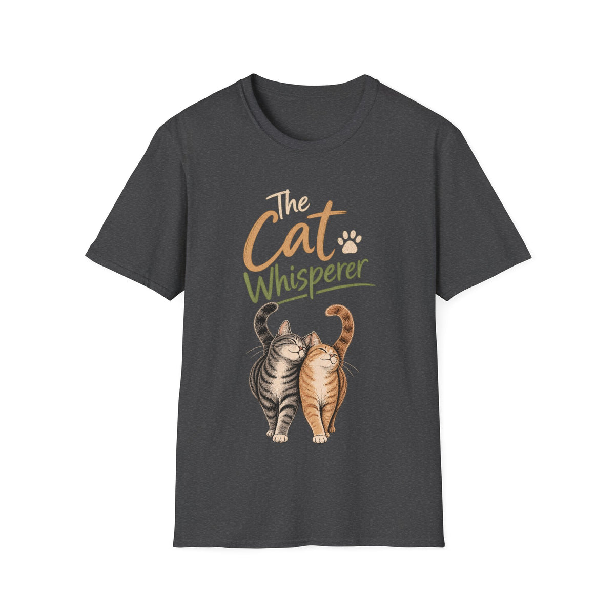The Cat Whisperer T-Shirt — Cute Cat Lover Tee with Two Cats & Paw Print