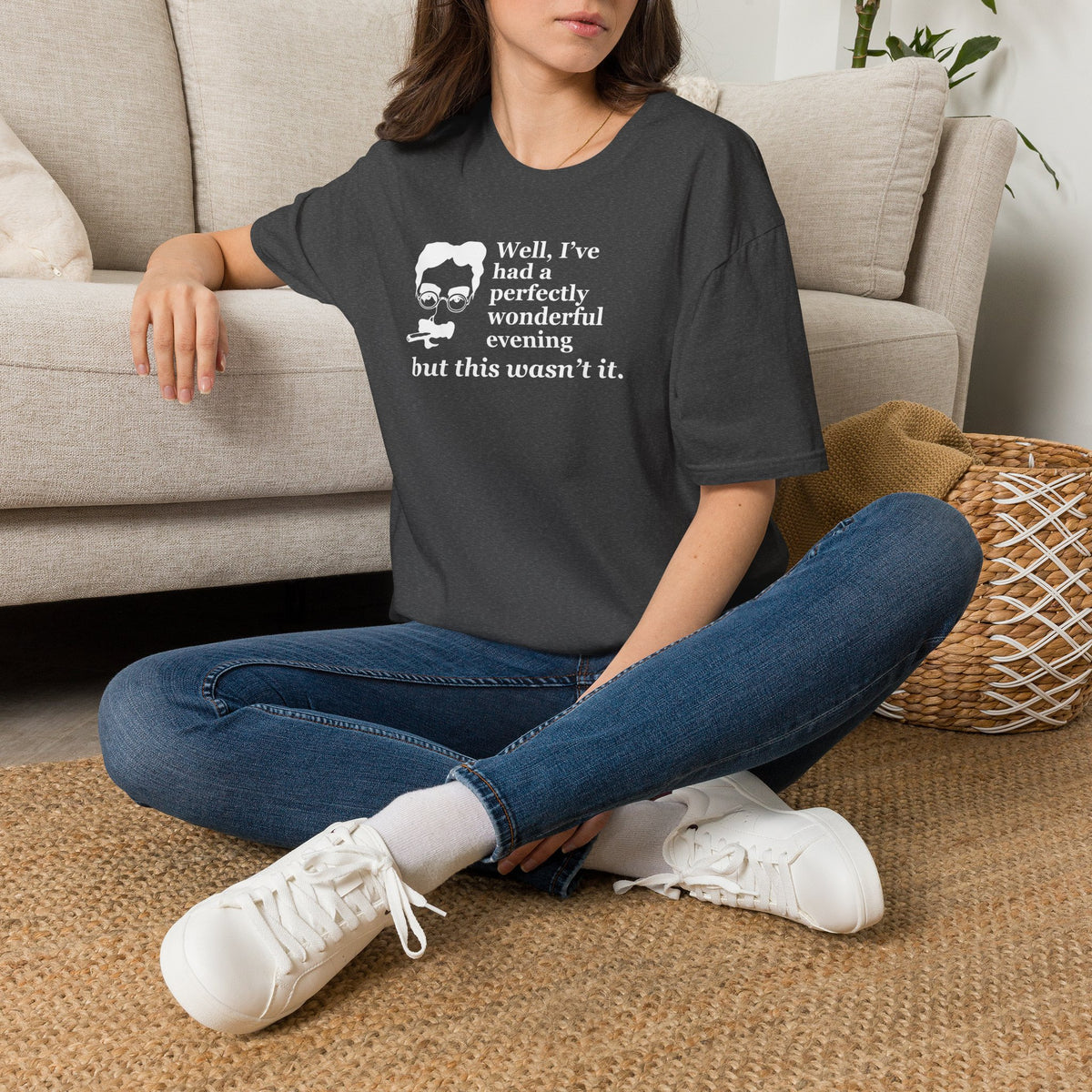 T-Shirt — “Well, I’ve had a perfectly wonderful evening but this wasn’t it” Vintage Quote Tee