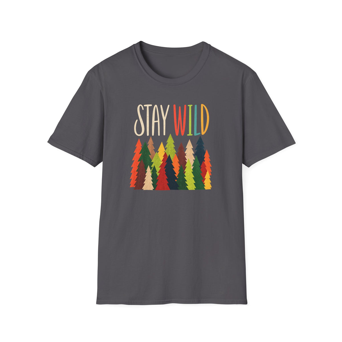 Stay Wild Forest T-Shirt — Retro Tree Adventure Graphic Tee