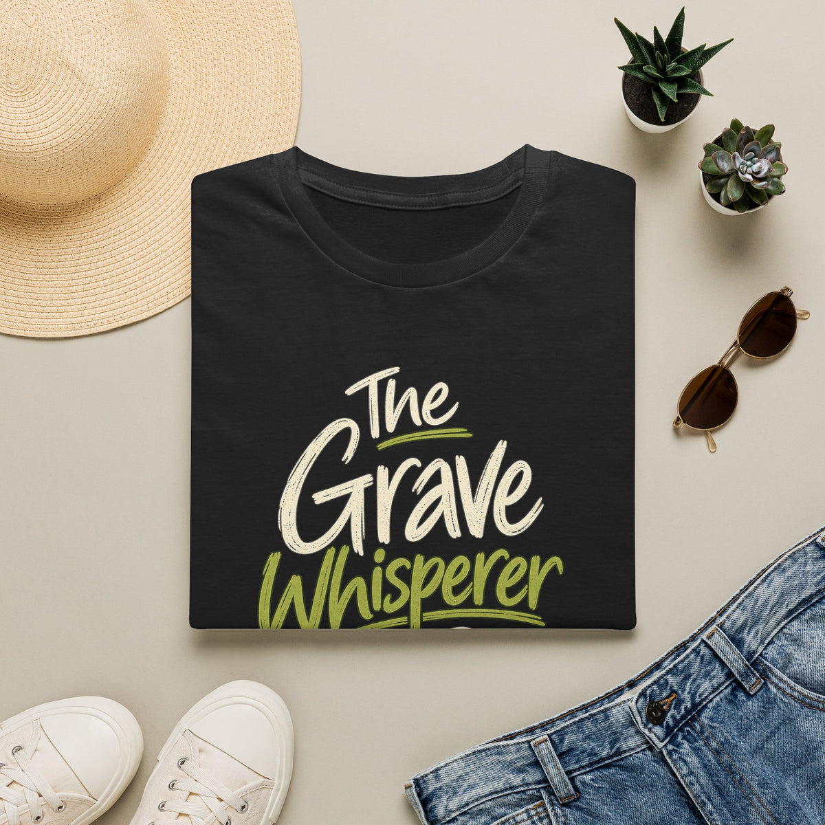 The Grave Whisperer T-Shirt — Funny Halloween Cemetery Graphic Tee