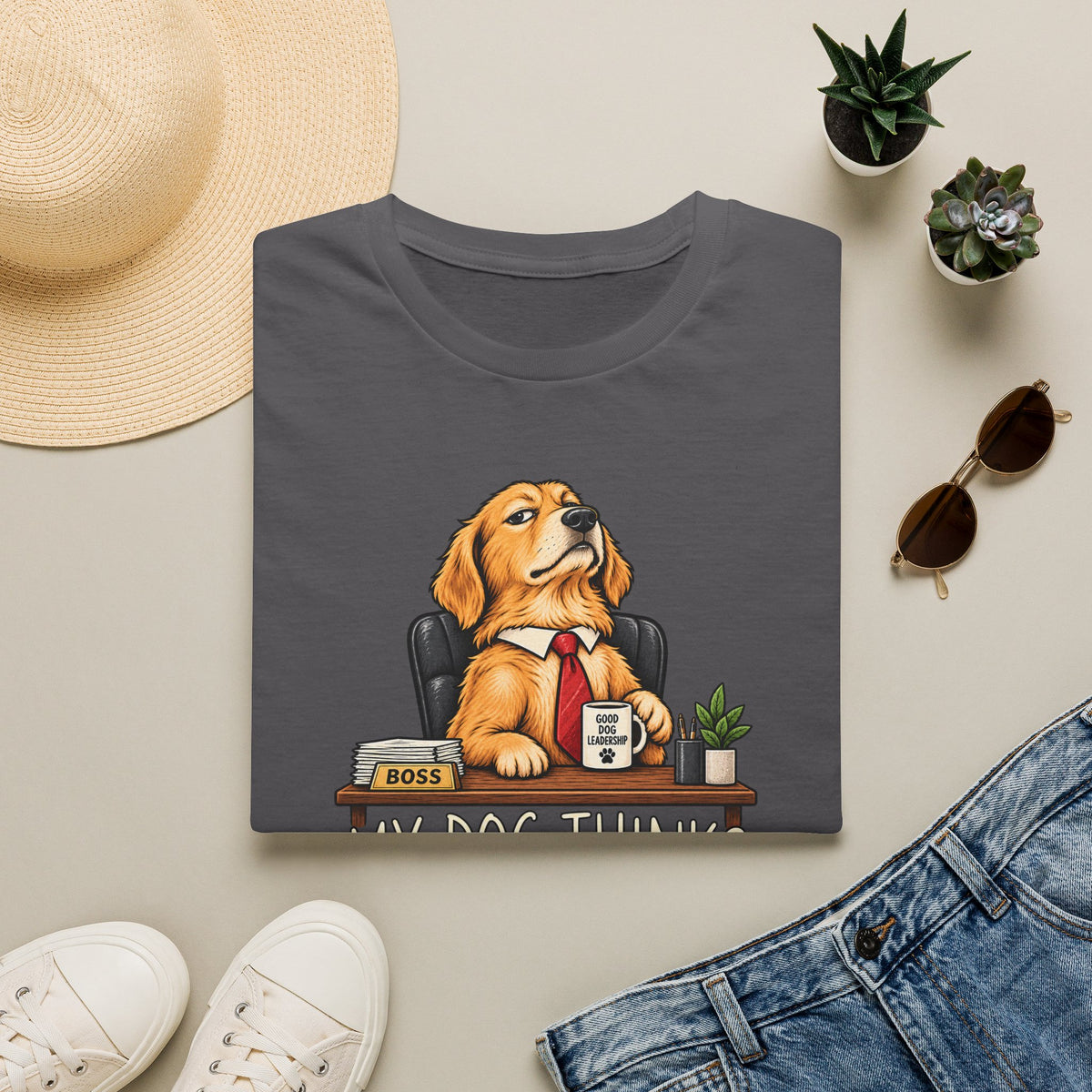 Dog Boss T‑Shirt - "My Dog Thinks This Is A Management Position" Funny Pet Lover Tee