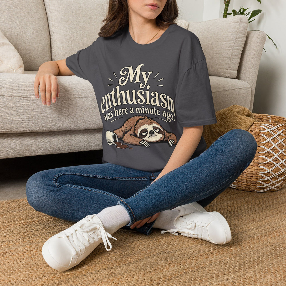 Sloth 'My Enthusiasm Was Here a Minute Ago' T-Shirt