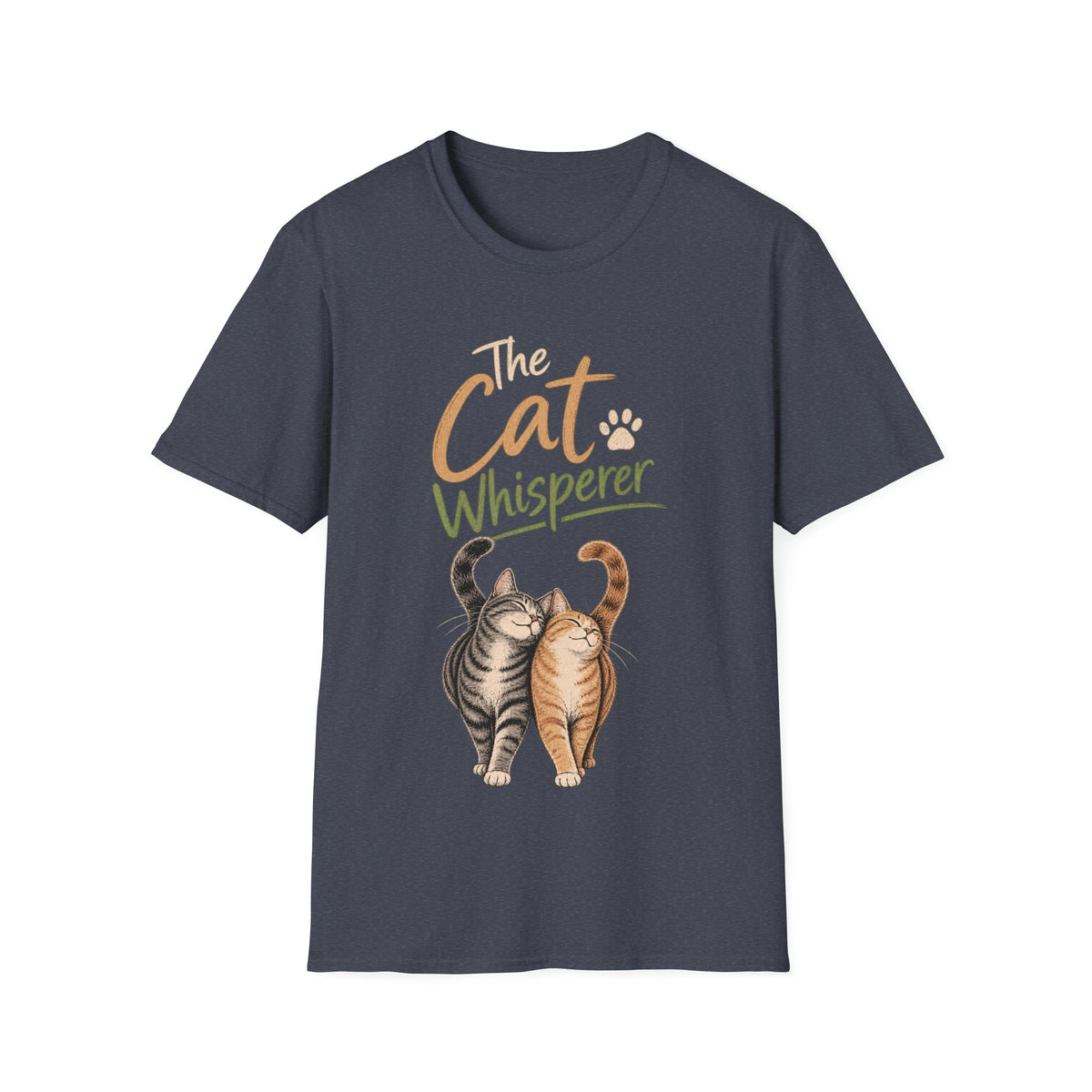 The Cat Whisperer T-Shirt — Cute Cat Lover Tee with Two Cats & Paw Print