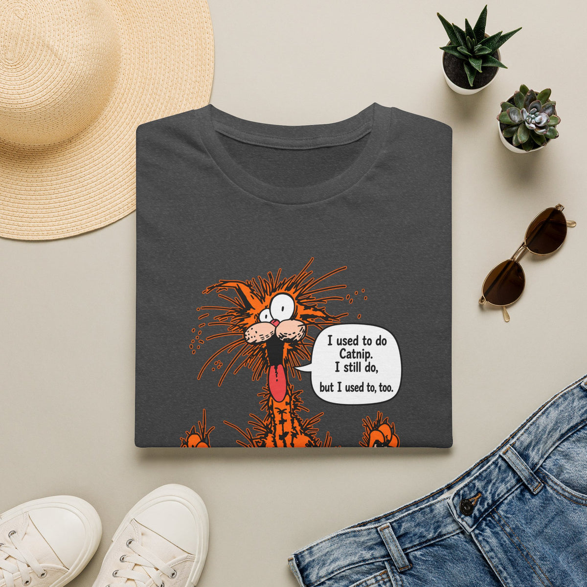 Bill The Cat T-Shirt — Funny "I Used to Do Catnip, I Still Do, But I Used to, Too" Graphic Tee