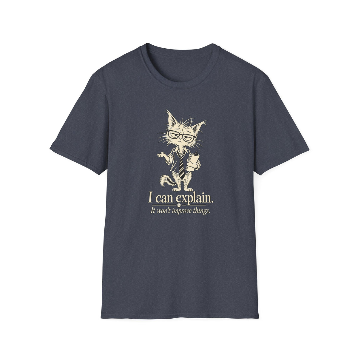 Cat Teacher T-Shirt — "I Can Explain, It Won't Improve Things" Cute Funny Graphic Tee