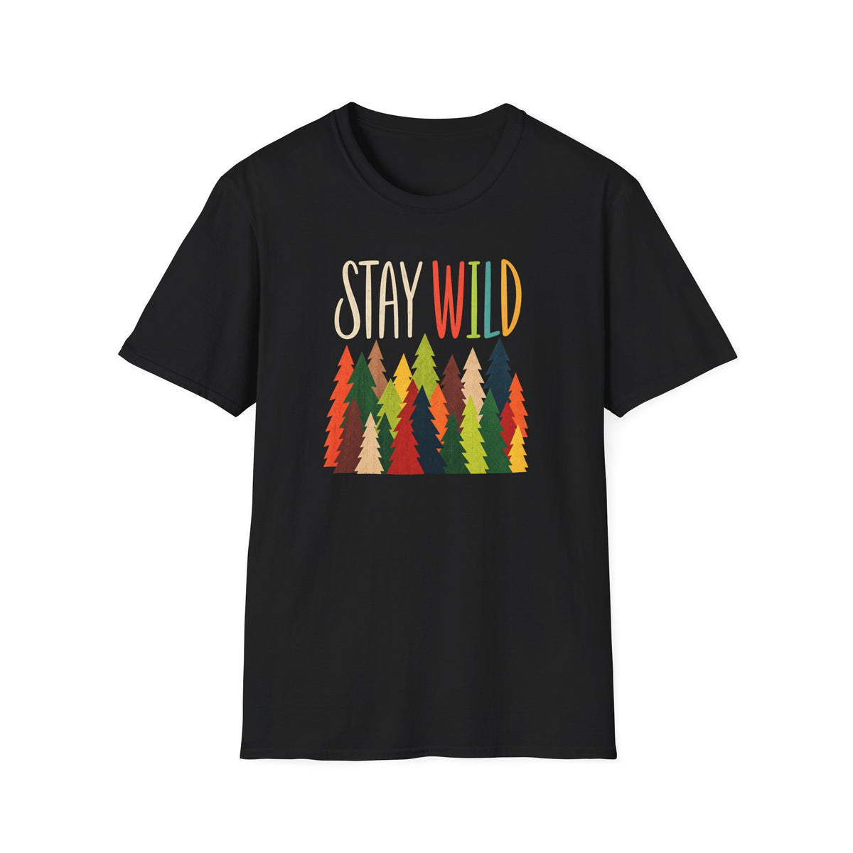 Stay Wild Forest T-Shirt — Retro Tree Adventure Graphic Tee
