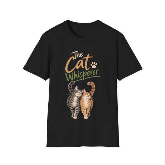The Cat Whisperer T-Shirt — Cute Cat Lover Tee with Two Cats & Paw Print