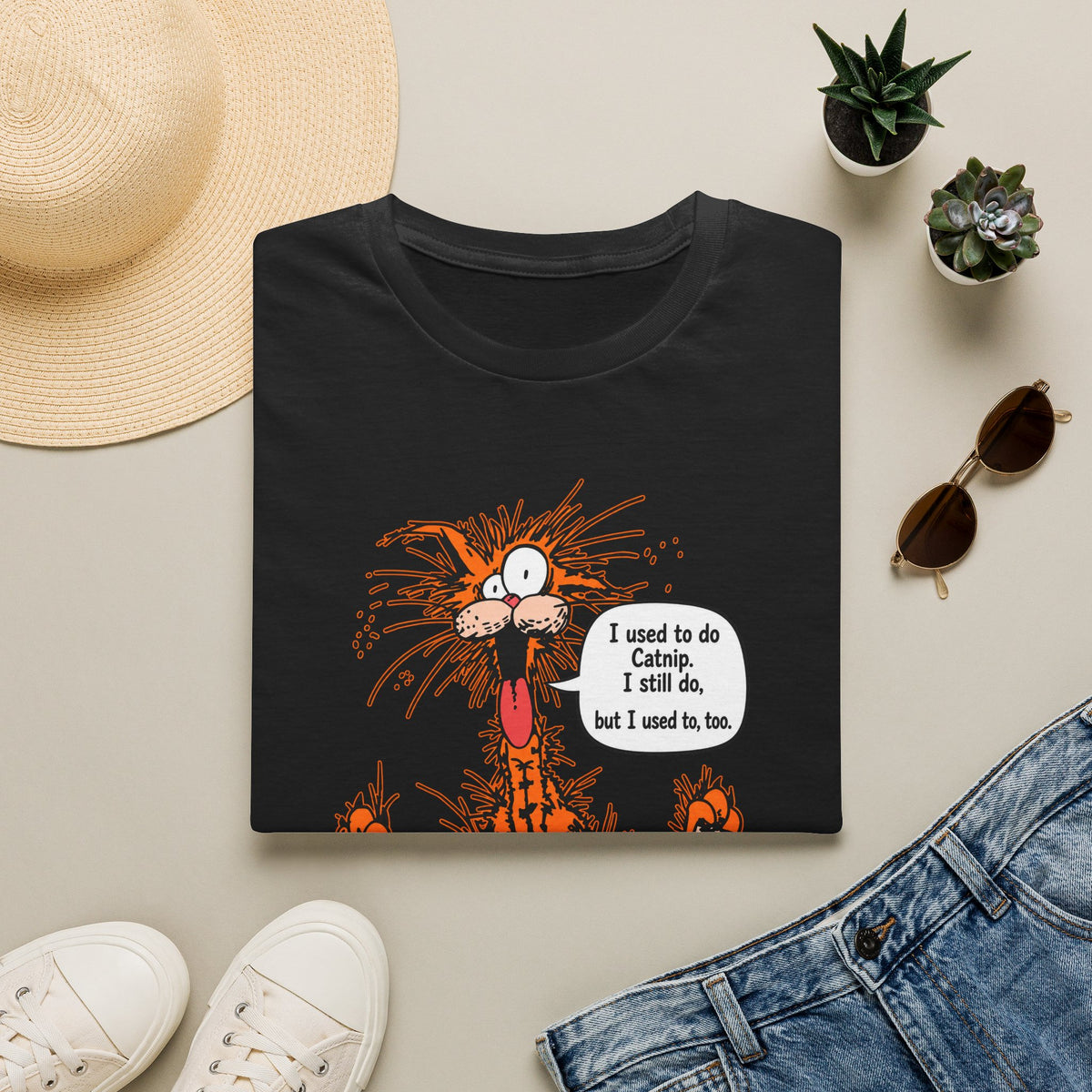 Bill The Cat T-Shirt — Funny "I Used to Do Catnip, I Still Do, But I Used to, Too" Graphic Tee