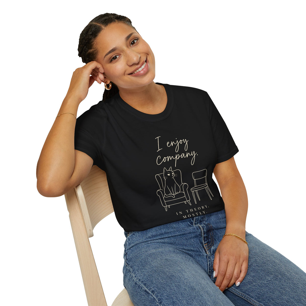 I Enjoy Company Cat T-Shirt — Funny Cat Lover Tee