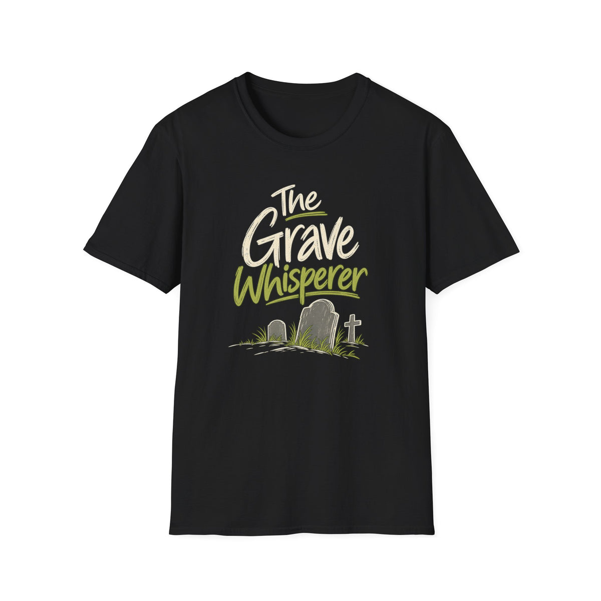 The Grave Whisperer T-Shirt — Funny Halloween Cemetery Graphic Tee