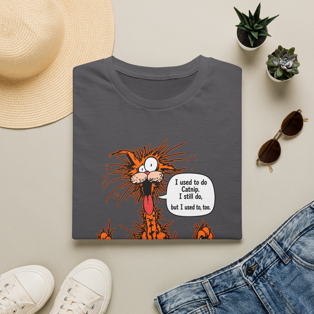 Bill The Cat T-Shirt — Funny "I Used to Do Catnip, I Still Do, But I Used to, Too" Graphic Tee