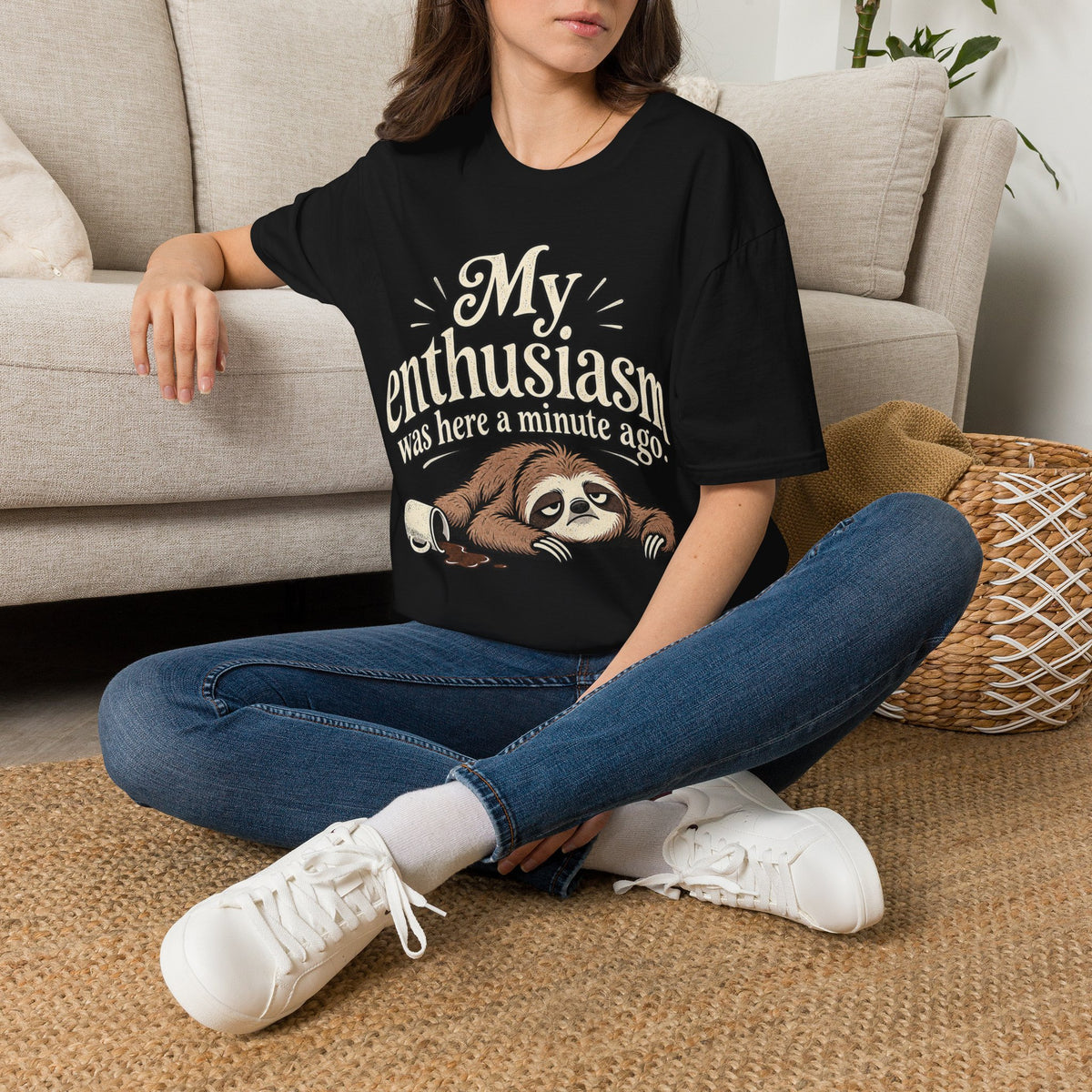 Sloth 'My Enthusiasm Was Here a Minute Ago' T-Shirt