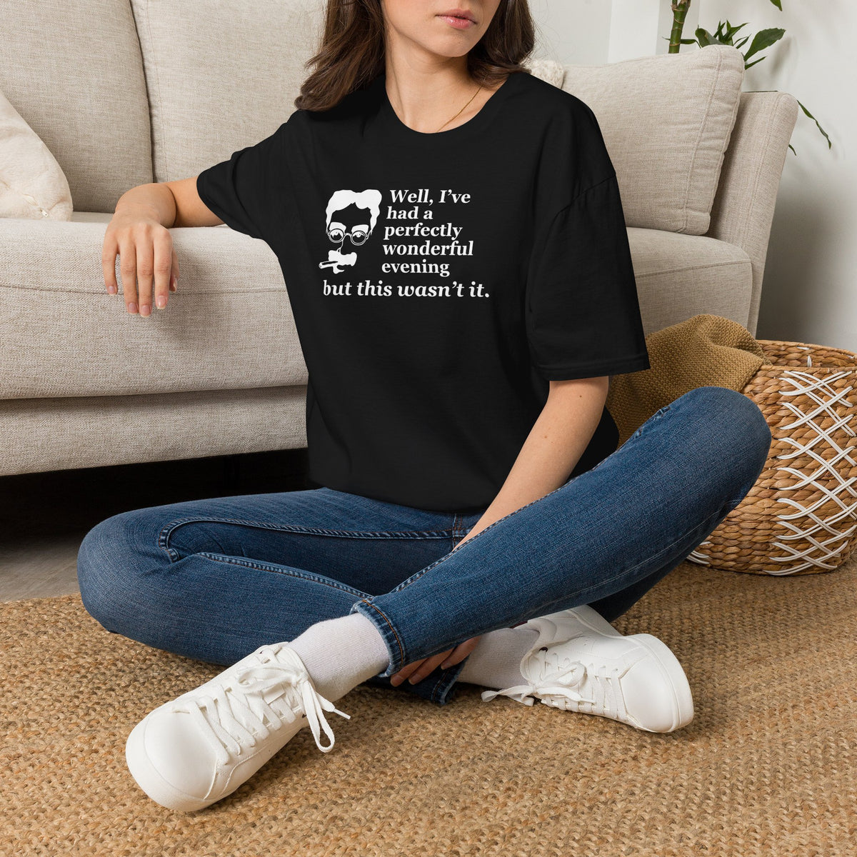 T-Shirt — “Well, I’ve had a perfectly wonderful evening but this wasn’t it” Vintage Quote Tee