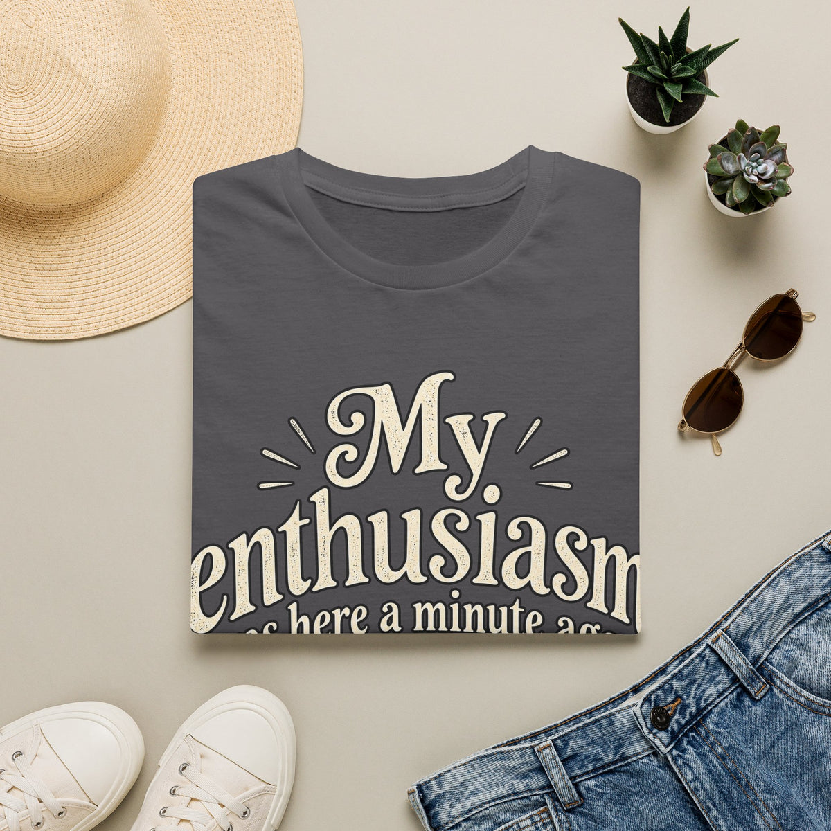 Sloth 'My Enthusiasm Was Here a Minute Ago' T-Shirt