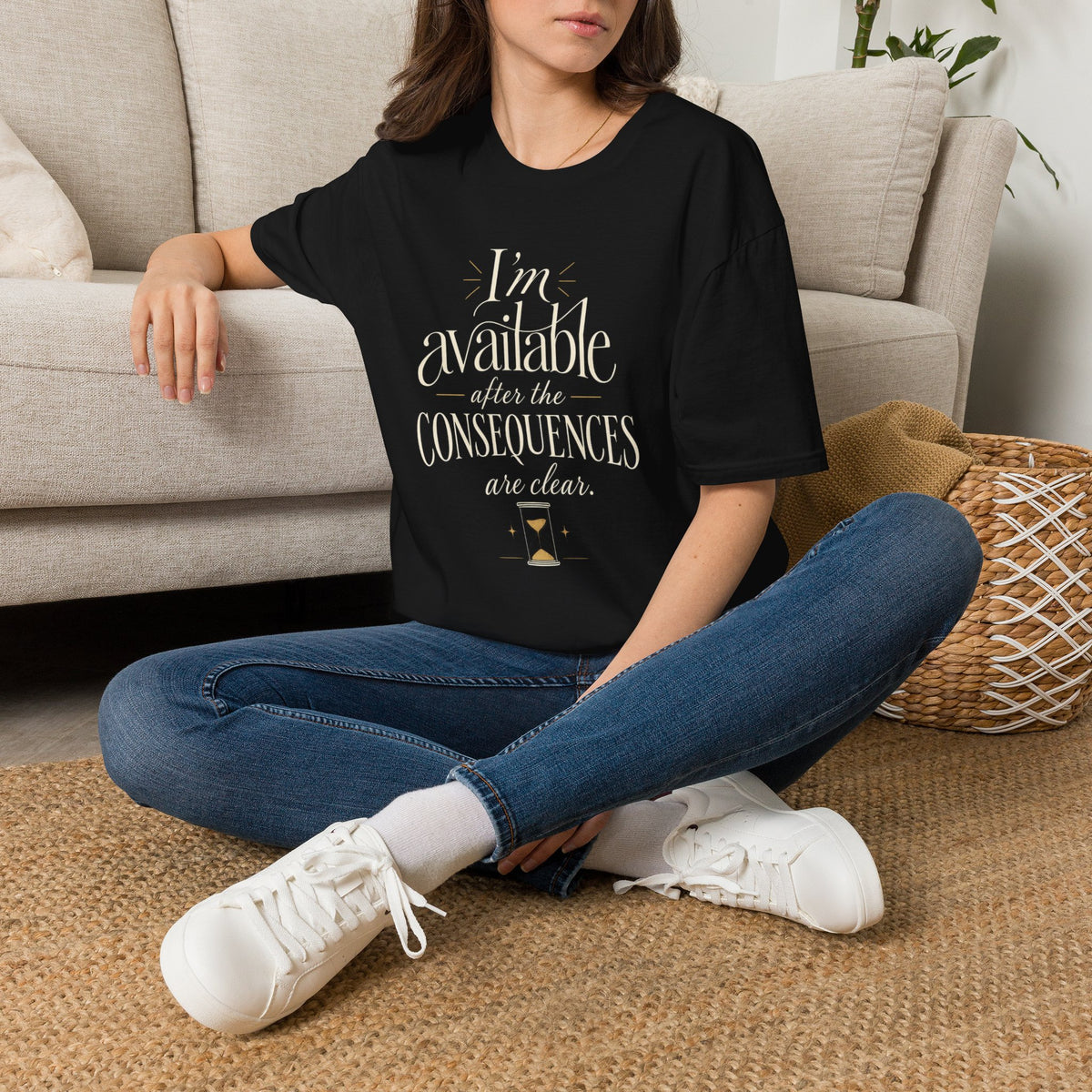 Available After the Consequences T-Shirt — Funny Slogan Graphic Tee