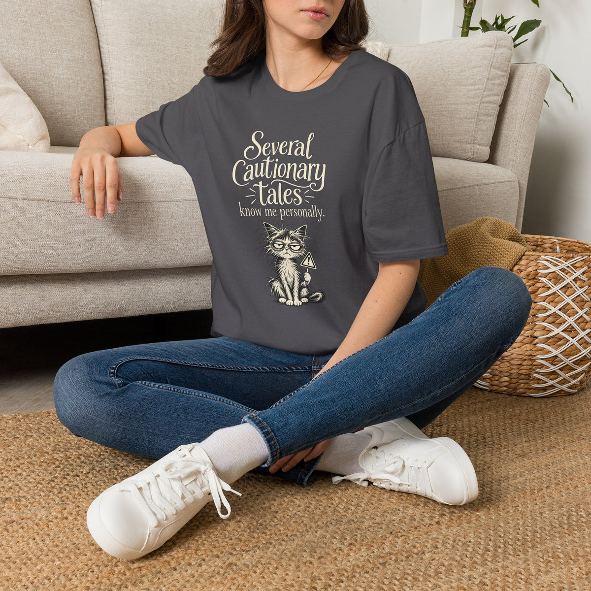 Several Cautionary Tales Know Me Personally T-Shirt — Funny Cat Graphic Tee